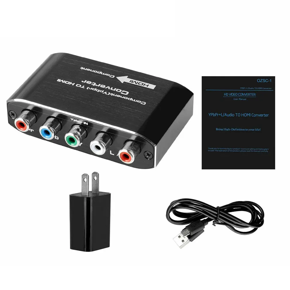 Компонентный видео и L/R RCA стерео аудио в HDMI преобразователь адаптер для DVD Xbox PS