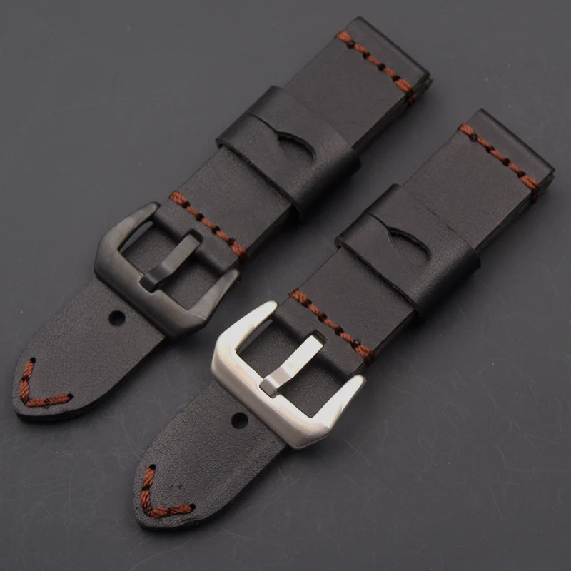 

vintage Leather Watchband Men Women Watch Band 20MM 22MM 24MM 26mm Wrist Watch Strap Watchbands Bracelet Metal Buckle Handmade
