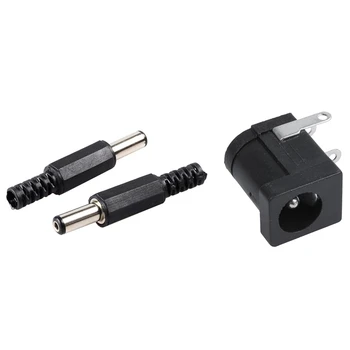 

35PCS 2.1mmx5.5mm Barrel-Type PCB Mount DC Power Jacks Sockets & 50 Pcs Male Solder DC Power Barrel Tip Plug Jack