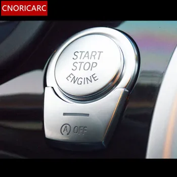 

CNORICARC Car Engine Start Stop Cover Trim Decals 2pcs for BMW 5/6/7 series 5GT F10 F11 F01 Chrome ABS A Key To Start Decoration