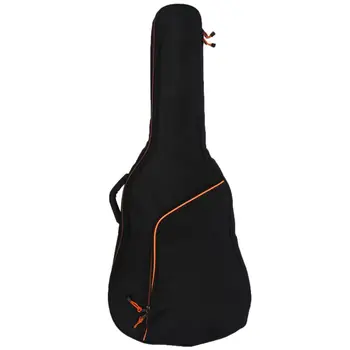 

Thicken Steel-String Classical Guitar Bag Case Backpack Guitarra Bass Accessories Parts Carry Black + Orange 41 inch