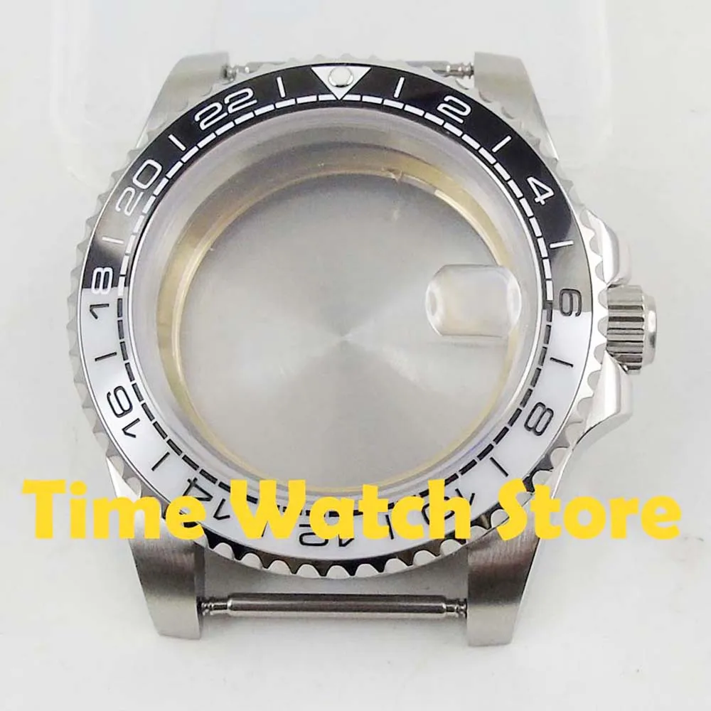 40 мм водонепроницаемые часы с сапфировым стеклом чехол белый черный