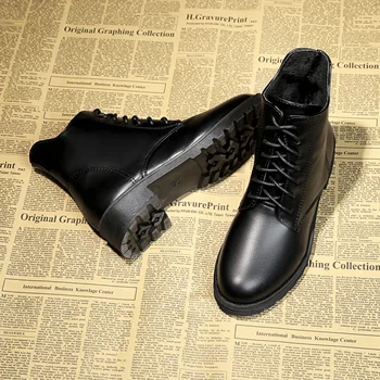 

Fletiter New High Quality Womens Ankle Boots Hand-made Genuine Leather Woman Boots Round Toe slip on Shoes Female Footwear