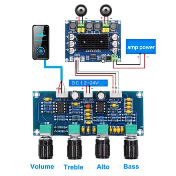 

Dual NE5532 Repalceable tone Preamp Board Audio treble bass adjustment equalizer Pre amplifier Tone Control Preamplifier