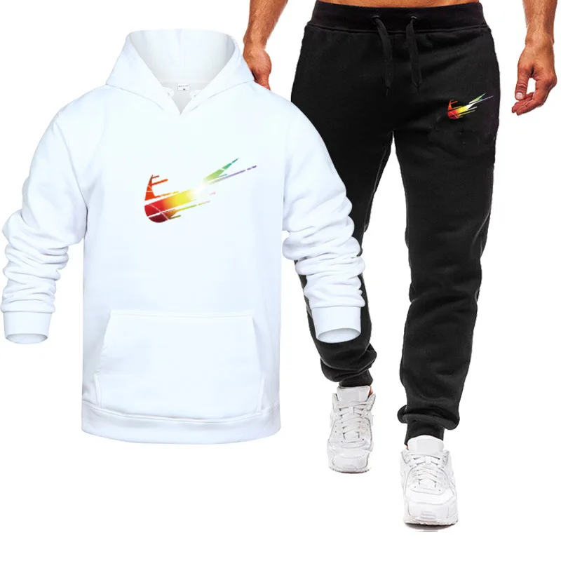 

2020 new Outdoor hooded sports suit Casual fashion suit Fitness for men College of the wind customized products 0