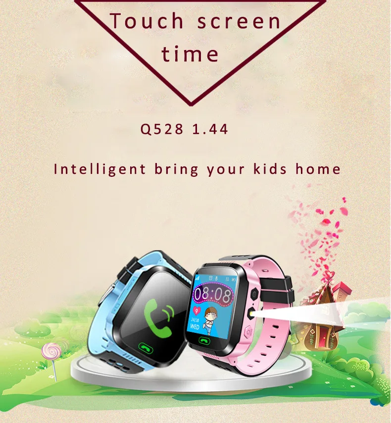 

Fashion Kids Watches Tracker watch SOS call Location Position Flashlight Camera Children Watches with gifts Q528 Children clock