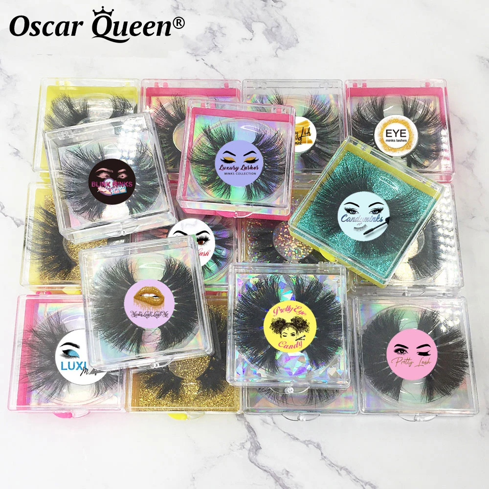 Lash Boxes Packaging Bulk 15-25mm Mink Eyelashes Box Package Wholesale 3D Lashes Box Cases Custom Lash Boxes Packaging With LOGO 3