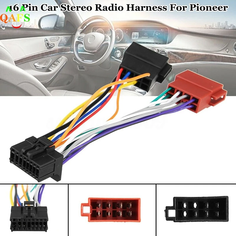 1 Pcs Car Wire Cable Adapter For Kenwood / JVC Auto Stereo Radio ISO Standard 16 Pin Plug-Play Connector