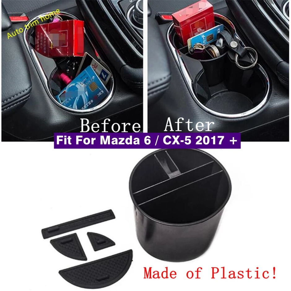 

Front Seat Cup Holder Water Bottle Drinks Support Multifunction Box Cover Fit For Mazda 6 / CX-5 2017 - 2022 Accessories