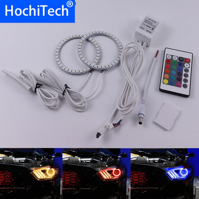 

For Ford Mustang 2015 2016 Multi-color Led Angel Eyes Kit RGB Halo Rings Daytime Light DRL
