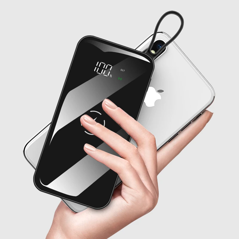 

Wireless Power Bank Waterproof Full Screen Portable 30000 MAh Dual USB for All Phone Powerbank Fast Charging External Battery