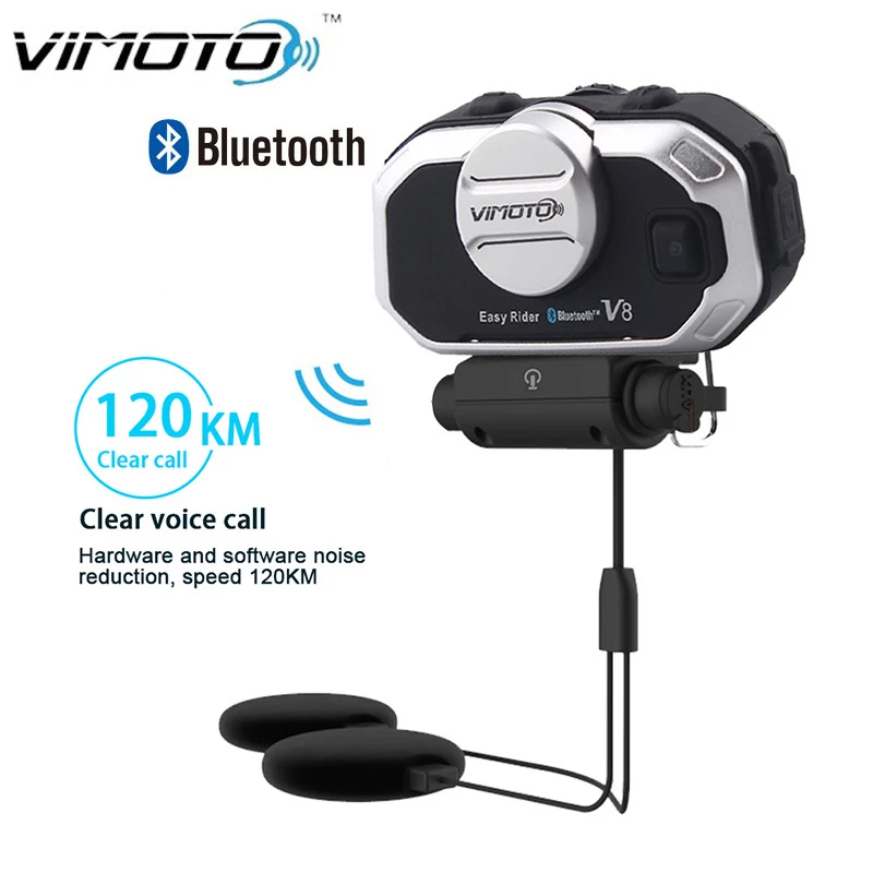 Мотоциклетный Интерком VIMOTO V8 Bluetooth гарнитура для шлема BT переговорное устройство