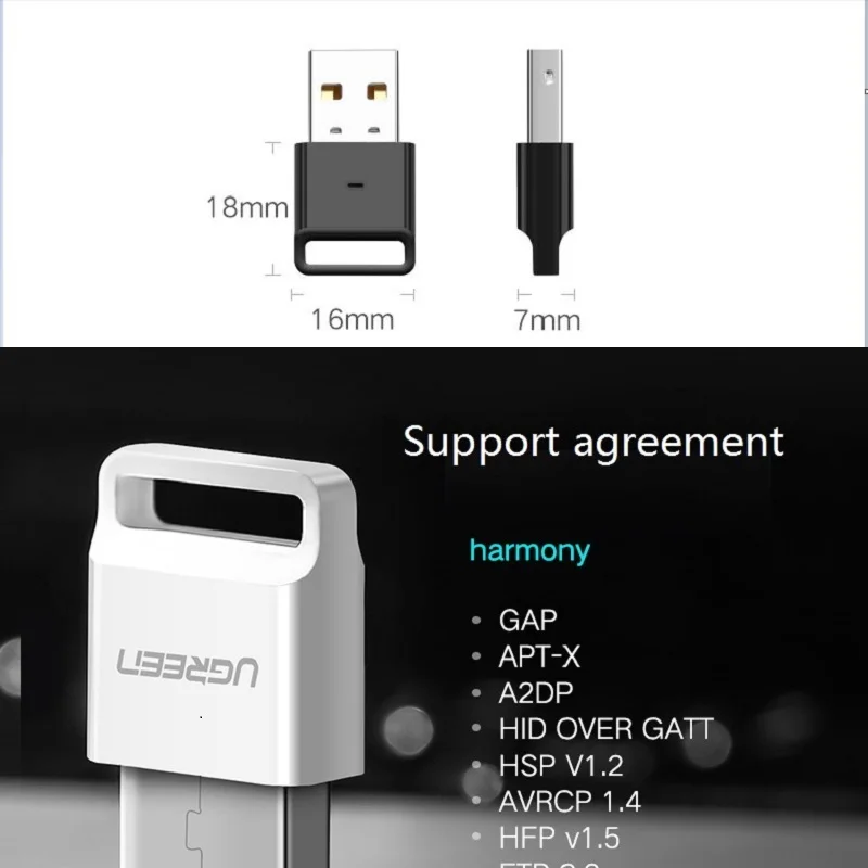 UGreen usb 4 0 bluetooth адаптер для компьютера настольного телефона стереонаушники aptx
