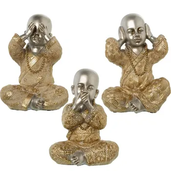 

Decors-48690 Set 3 Buddha Figures Resin Plated C/tunic Plated 16,5x11x20cm (each Fig. approx)