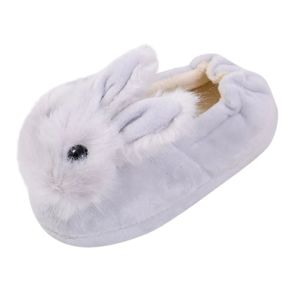 2-9Y Winter Kids Cute Cotton Slippers Children's Warm Non-slip Baby Girls Cartoon Plush Rabbit Cotton Slippers children's shoes for adults