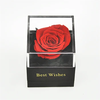 

2020 Handmade Preserved Real Rose Jewelry Box Holder Immortal Flowers Forever Blossom Wedding Birthday Gift Set for Women