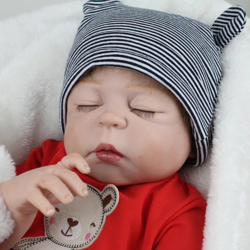22 дюймов 55 см Reborn Baby Doll реалистичные очаровательные мягкие силиконовые детские куклы милая панда мультфильм Bebê день детей Подарки кукла игрушка