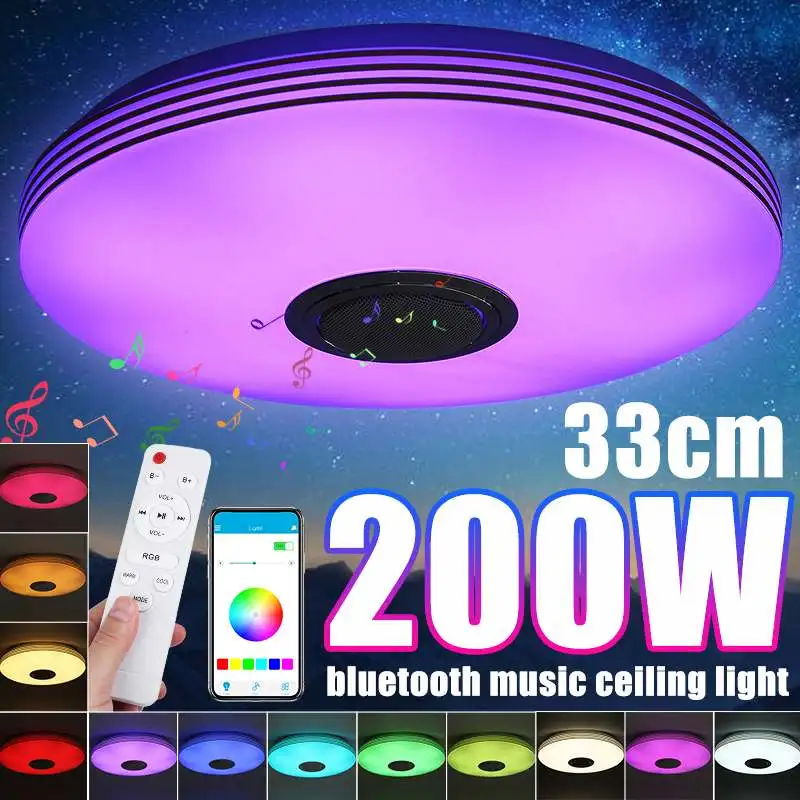 

Modern bluetooth RGB LED Ceiling Light Home Lighting Music Speaker Light Bedroom Lamp Smart Ceiling Lamp+Remote Control Home