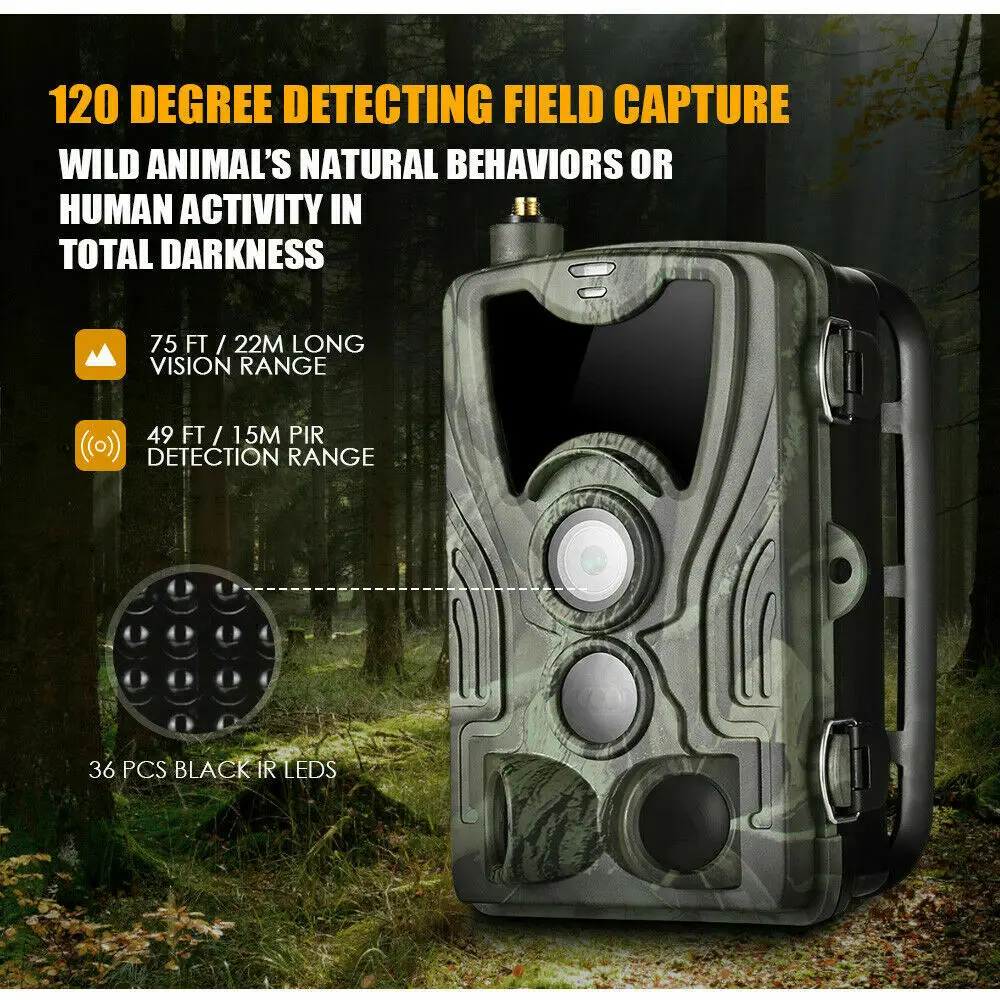 20MP 1080P 2G SMS MMS SMTP Wildlife Trail Camera Photo Traps Night Vision Email Cellular Hunting outdoor Camera Surveillance