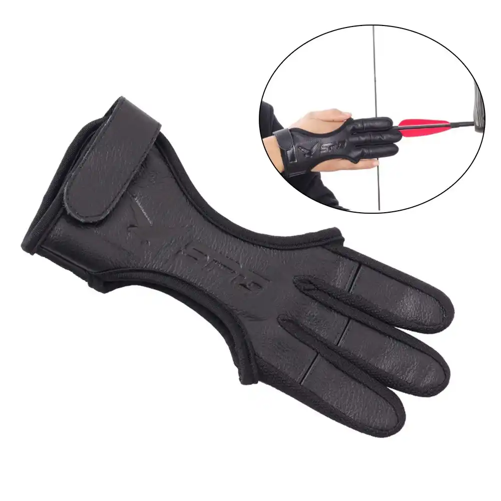 3 Fingers Hand Guard Tabs Protective Archery Bow Gloves For For Recurve Compound Bow Non Slip Leather Pad Part 21 New Hunting Gloves Aliexpress