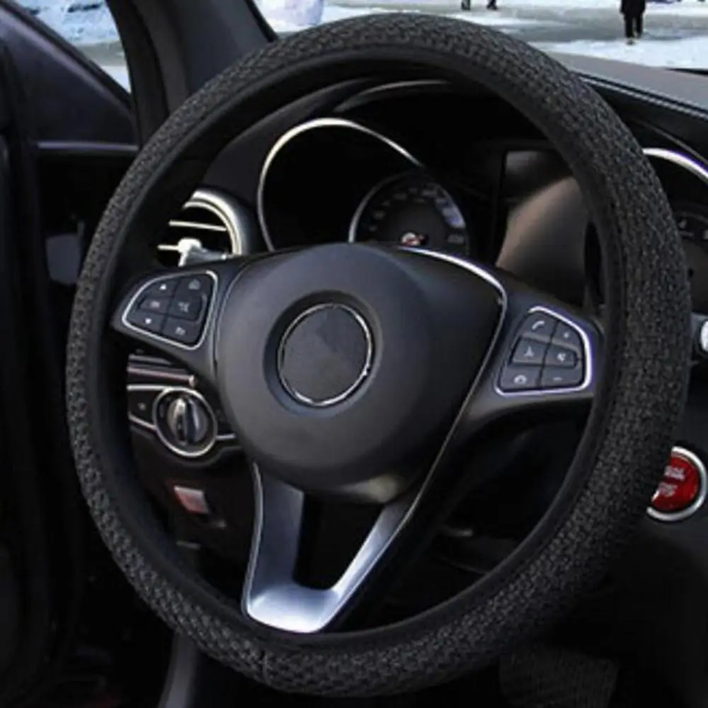 Универсальный чехол рулевого колеса автомобиля Ice Silk автомобильные ручки Чехлы для автомобиля-Стайлинг микрофибра кожа износостойкий
