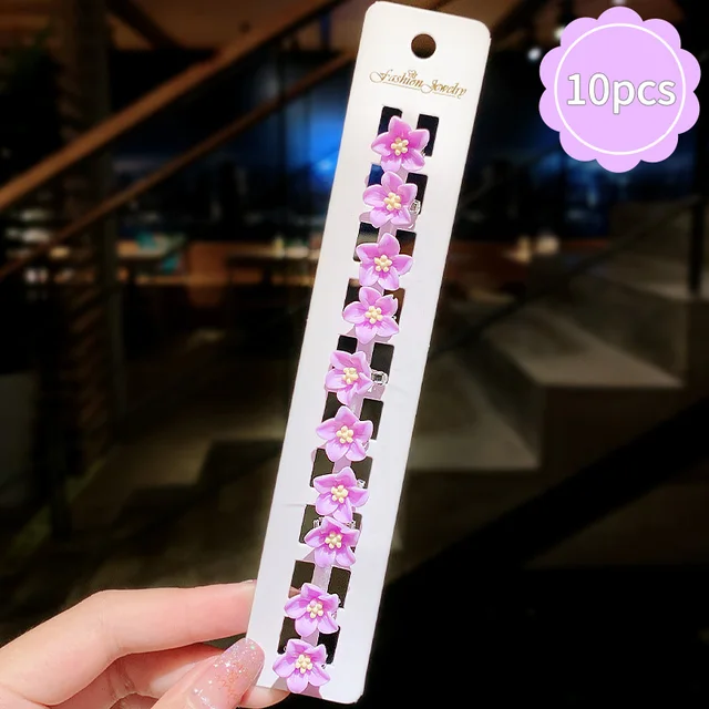 10pcs Small Flower Buckle Hair Clips Hairpins for Women Girls Fashion DIY Hair Styles Holder Hair Pins Claws Hair Accessories 10pcs 05