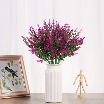 

Artificial Lavender Flowers Plants 6 Pieces,Lifelike Uv Resistant Fake Shrubs Greenery Bushes Bouquet To Brighten Up Your Home K