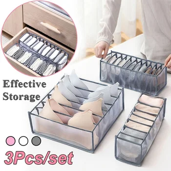 

6/ 7/11 Grids Dormitory Closet Organizer For Socks Home Separated Underwear Storage Box Bra Organizer Foldable Drawer Organizer