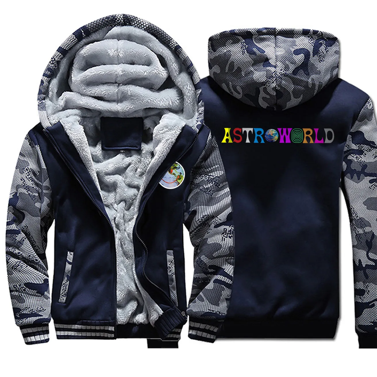 Трэвиса Скотта ASTROWORLD толстовки на молнии бодиутеплитель хип хоп модная куртка Мужские Зимние флисовые толстовки высокого качества толстые