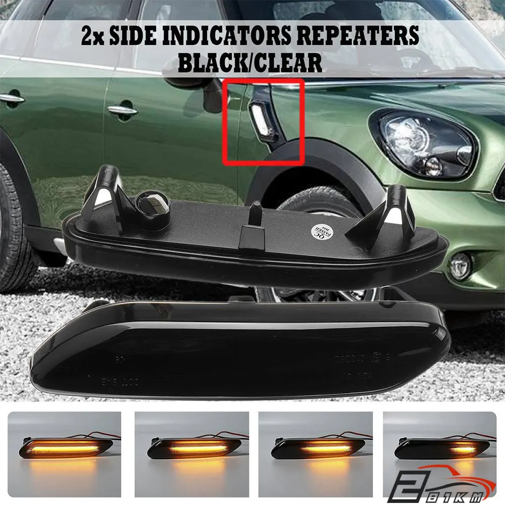 

281KM Turn Signal Light Dynamic LED Side Marker Light Side Repeater Lamp Indicator Lamp For BMW Mini Cooper R60 R61 2010-2017