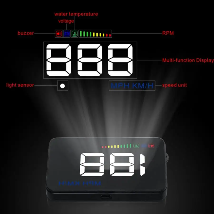 A500 HUD ODB2 система автомобиля Универсальный 3,5 дюймов дисплей приборной панели