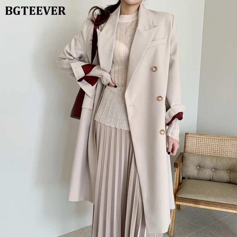 BGTEEVER Ladies Elegant Loose Double Breasted