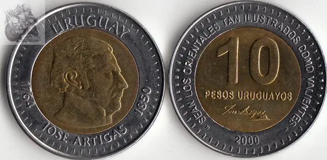 Уругвайские 10 песо Латинская Америка 100% оригинальные монеты коллекция Unc Новинка