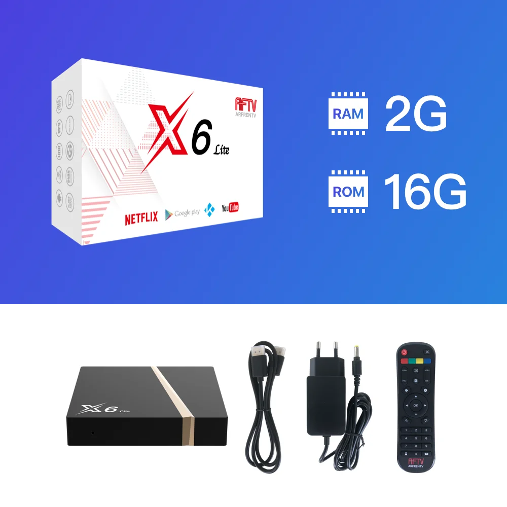 ТВ приставка AF TV X6 Lite Amlogic S905W 4K двухдиапазонный 2 4/5 8 ГГц Wi Fi Bluetooth + 16 ГБ