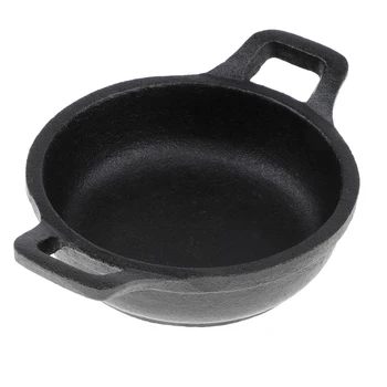 

Pretend Role Playing Iron Cookware Food Play Accessories Kitchen Toy for Kids Play Fun - Double Ear Pan