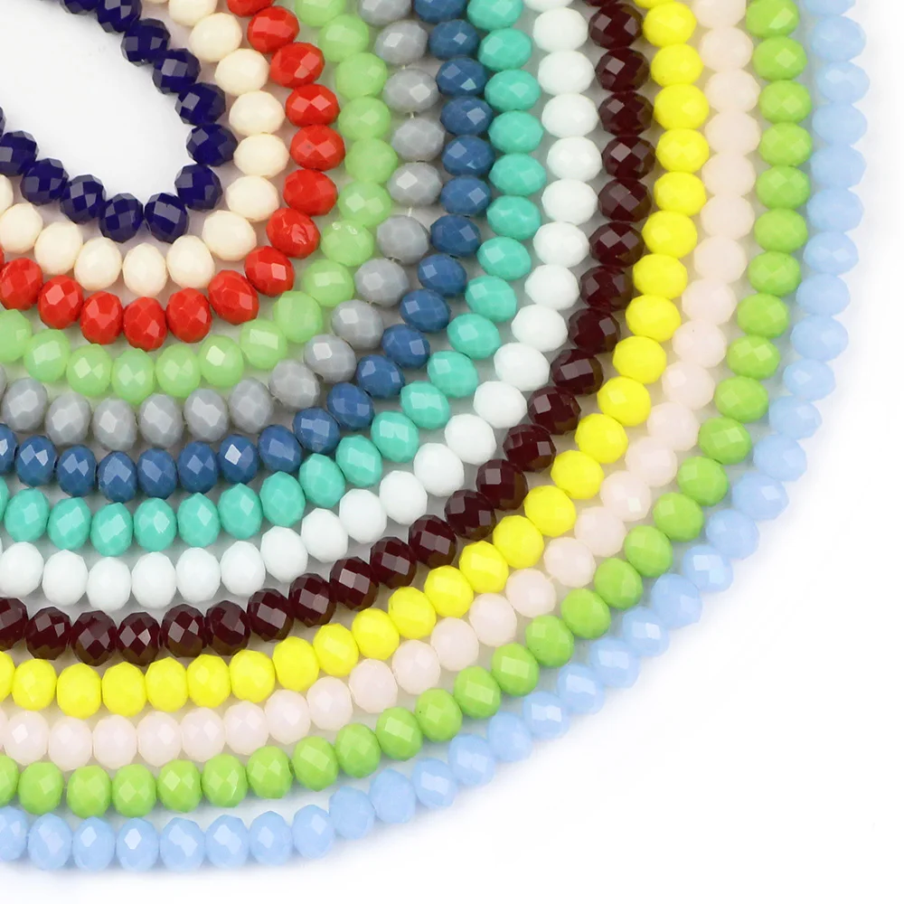 

YHBZRET Faceted Austrian Ceramic crystal beads 6x4mm 50pcs Flat Round Spacer Loose beads jewelry making bracelets necklace DIY