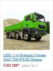 LESU RC 1/14 MAN TGS 8*8 самосвал рулон вкл/выкл грузовик гидравлическая подъемная звуковая Краска красный цвет THZH0479