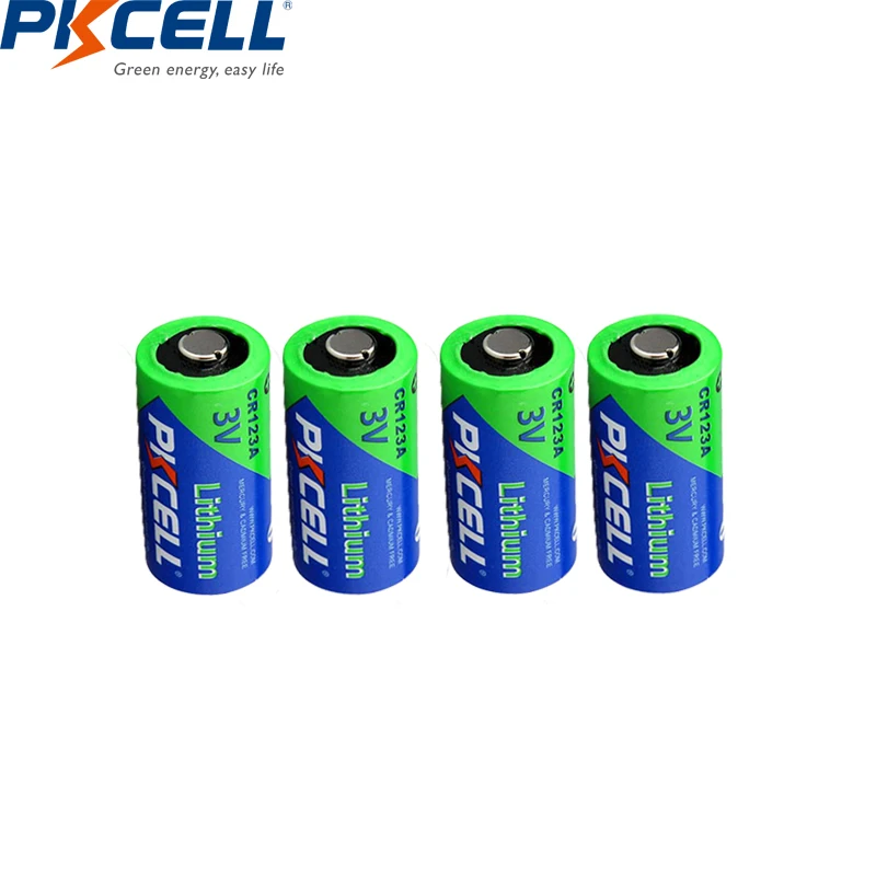 4pcs Pkcell 3V CR123A CR 123A 1500mah Lithium battery cell CR123 CR17335 CR17345 16340 LiMnO2 dry primary battery for camera