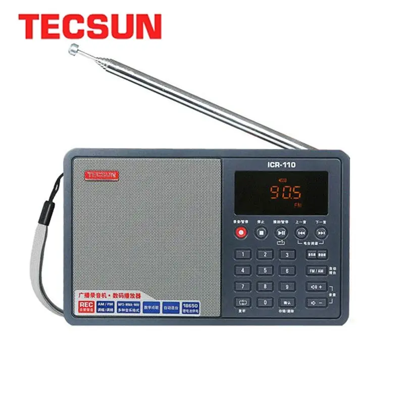 TECSUN ICR 110 FM/AM радио TF карта MP3 плеер рекордер FM:64 108 МГц/AM: 520 1710 кГц интернет