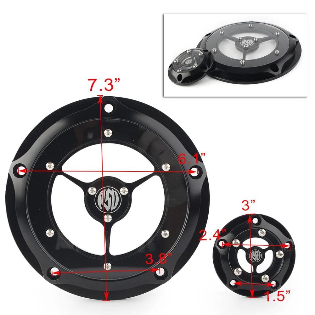 

RSD Derby Timing Timer Cover For Harley Road King Electra Glide Softail Dyna FLD FLHR FLHRS FLHTK FXD FXDC Black/Chrome
