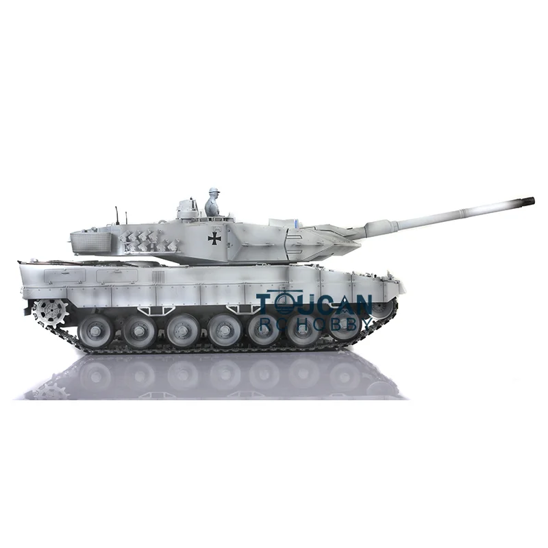 Leopard2A6 RC Танк 3889 Ver1 полностью металлический Chasis 1/16 Камуфляжный Зимний снег