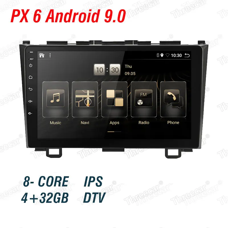 PX6 Android 9,0 DSP Автомагнитола для Honda CRV CR-V 3 2006 2007 2008 2009-2011 мультимедийный плеер gps навигация wifi 4G 2din - Цвет: 4 with 32