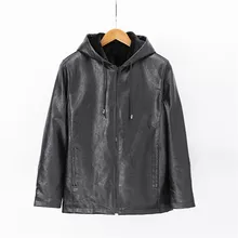 Кожаная куртка с капюшоном бренд панк СТИМ Панк Дизайн Стиль Мотоцикл Байкер куртка Бомбер размера плюс пальто Futro Meskie