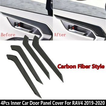 

Raplacement Door Panel Cover Replaces 4pcs/kit Carbon Fiber look Trim Durable