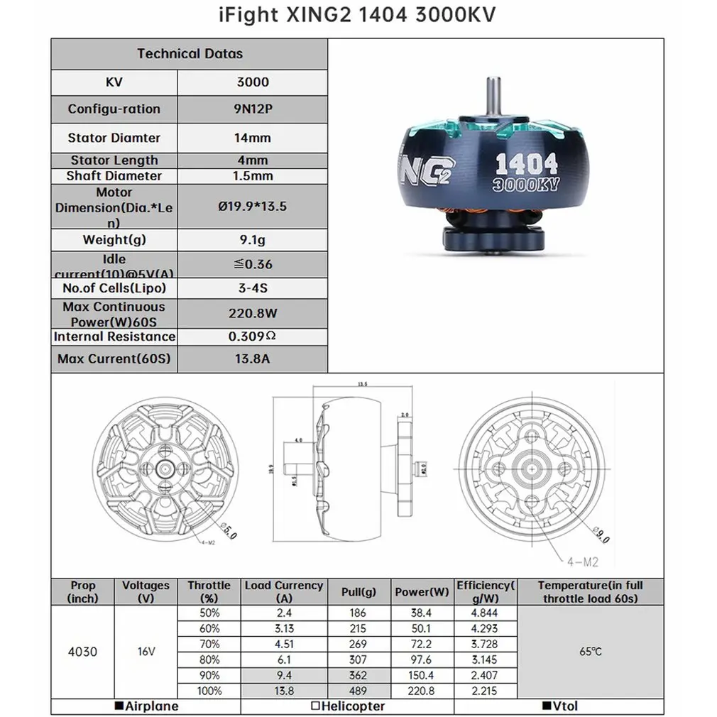 Iflight XING2 1404 3000KV/3800KV/4600KV 