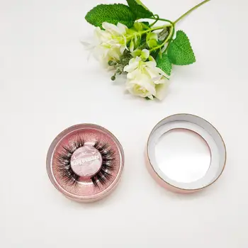

Simple Round Mink Eyelash Packaging Box Transparent Window Mink Lashes Case Custom Lash Box Private Label Wholesale 110pcs