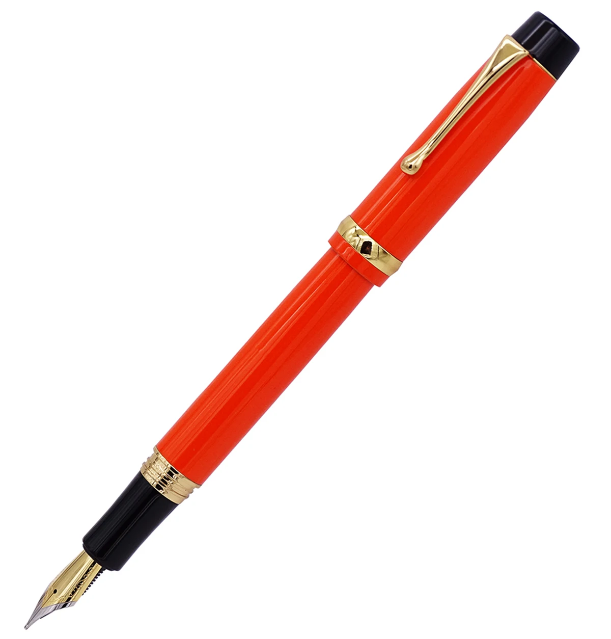 Jinhao 15 Noble Orange Fountain Pen Medium Nib 0.7mm with Converter Metal Luxurious Ink Pens for Office,business,home,school jinhao 15 noble silver fountain pen medium nib 0 7mm with converter metal luxurious ink pens for office business home school