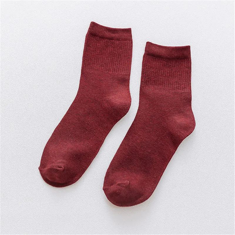 Носки женские новогодние подарки носочки socks harajuku теплые короткие набор носков милые год модные подарки на год хлопок зимние распродажа однотонные art подарочные красивые эластичность популярный - Цвет: 010