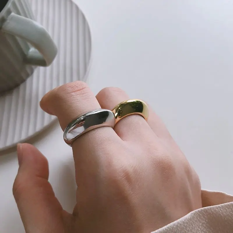 Silvology 925 пробы серебряные Глянцевые Кольца в марокканском стиле минималистичные