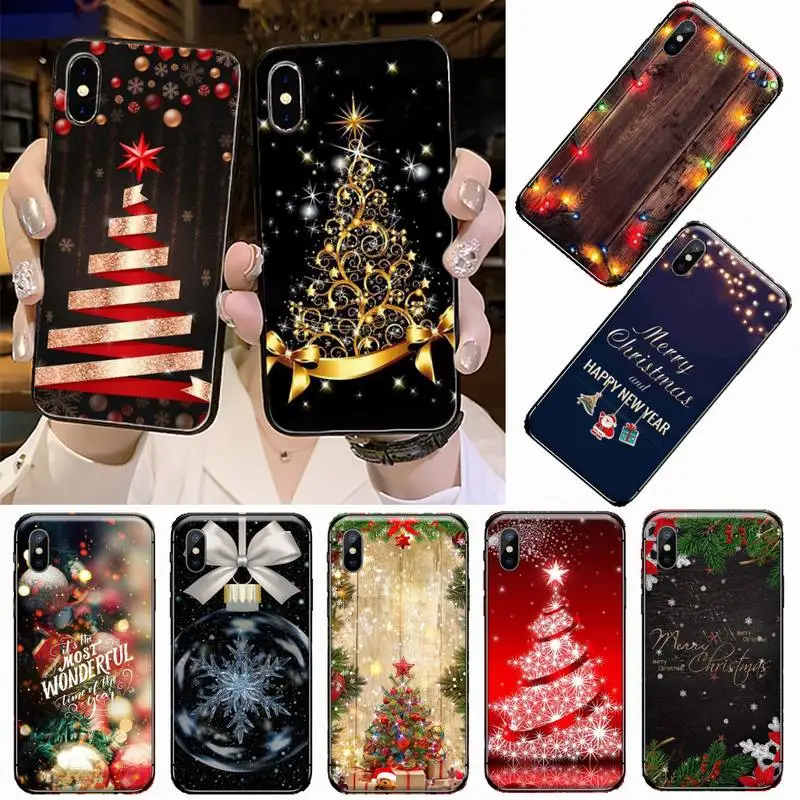 Marry Christmas Holiday Tree Custodia Per Telefono Di Capodanno Per Iphone 14 11 12 13 Pro Xs Max 14 7 8 Plus Se 2020 X Xr